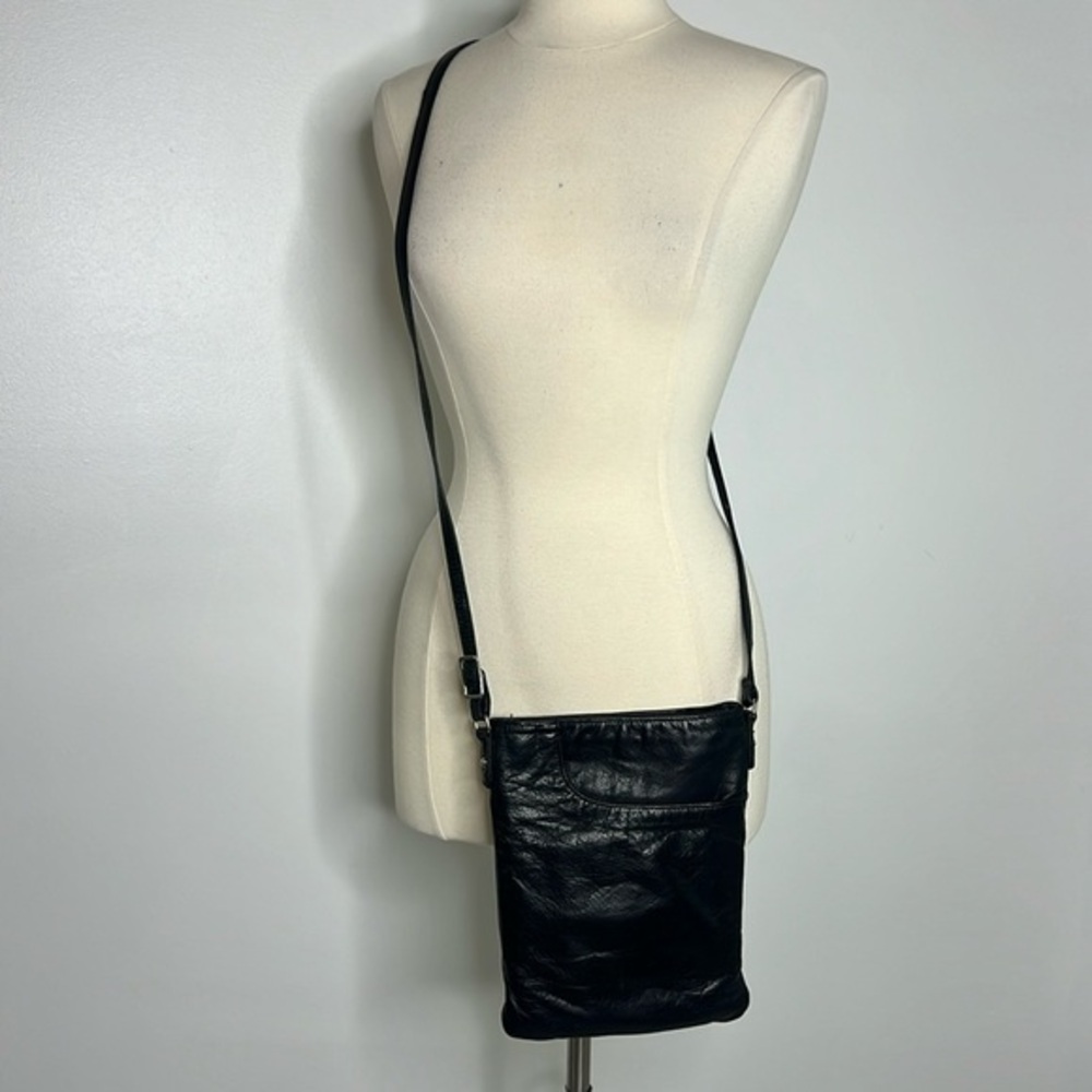 Margot black leather crossbody bag